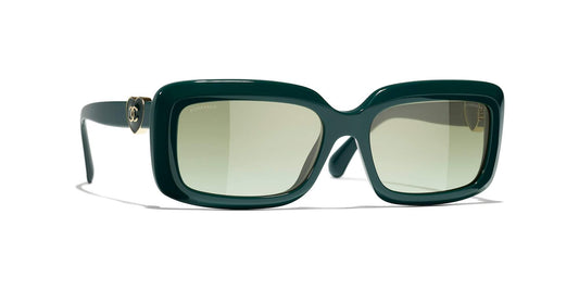 משקפי שמש של שאנל ירוקים | CHANEL Rectangle Sunglasses CH5520 Green