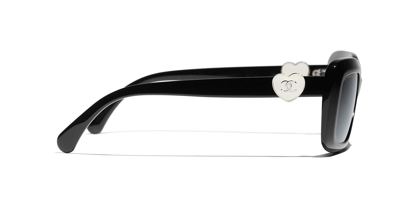 משקפי שמש של שאנל שחור-אפור | CHANEL Rectangle Sunglasses CH5520 Black-Grey