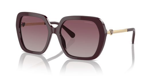 משקפי שמש שאנל בורדו | CHANEL Square Sunglasses CH5521 Burgundy