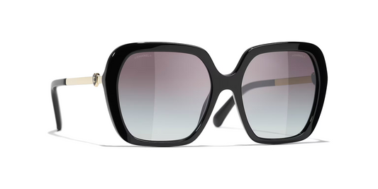 משקפי שמש של שאנל שחור-אפור | CHANEL Square glasses CH5521 Black-Grey