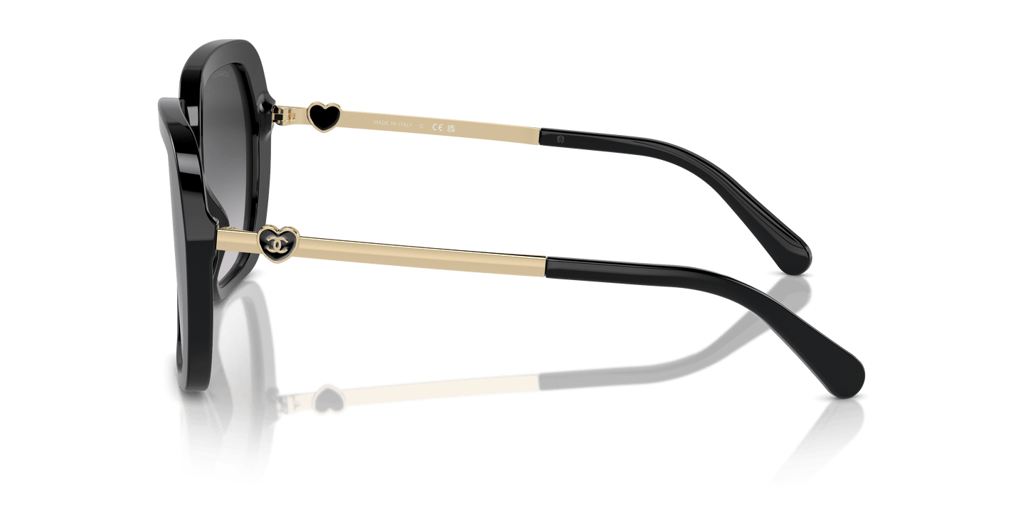 משקפי שמש שאנל שחור-אפור | CHANEL Square Sunglasses CH5521 Black-Grey