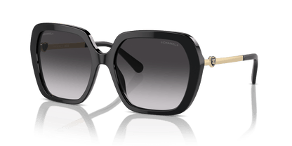 משקפי שמש שאנל שחור-אפור | CHANEL Square Sunglasses CH5521 Black-Grey