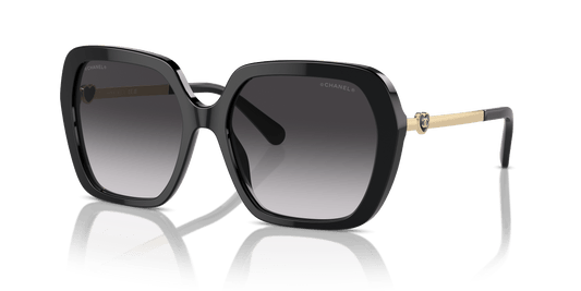 משקפי שמש שאנל שחור-אפור | CHANEL Square Sunglasses CH5521 Black-Grey