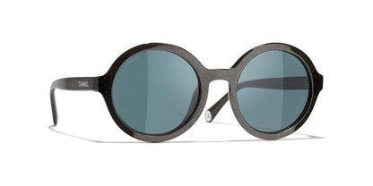 Chanel Black-Blue Sunglasses | CHANEL Round Sunglasses CH5522U Black-Blue