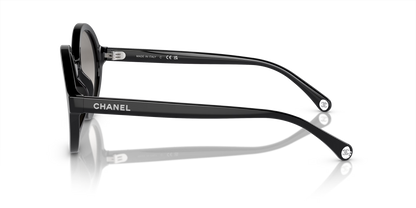 משקפי שמש של שאנל שחור-אפור | CHANEL Round Sunglasses CH5522U Black-Grey