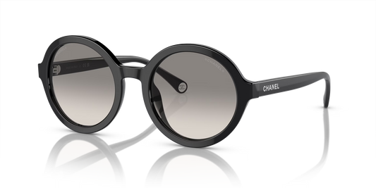 משקפי שמש של שאנל שחור-אפור | CHANEL Round Sunglasses CH5522U Black-Grey