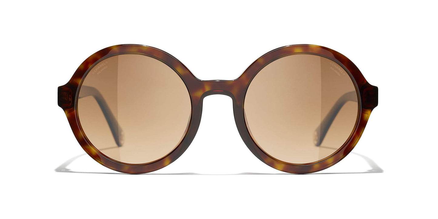משקפי שמש של שאנל צב כהה-אפור כהה | CHANEL Round Sunglasses CH5522U Dark Tortoise-Dark Grey