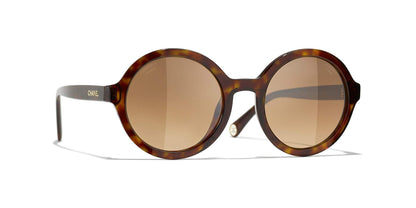משקפי שמש של שאנל צב כהה-אפור כהה | CHANEL Round Sunglasses CH5522U Dark Tortoise-Dark Grey
