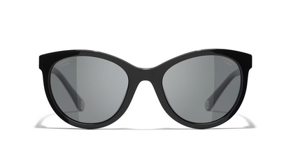 Chanel Black-Grey Sunglasses | CHANEL Pantos CH5523U glasses Black-Grey
