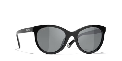 Chanel Black-Grey Sunglasses | CHANEL Pantos CH5523U glasses Black-Grey
