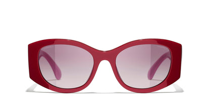 משקפי שמש של שאנל אדום-אפור | CHANEL Oval glasses CH5524 Red-Grey