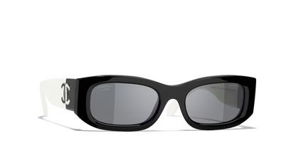 משקפי שמש של שאנל שחור-אפור | CHANEL Rectangular glasses CH5525 Black-Grey