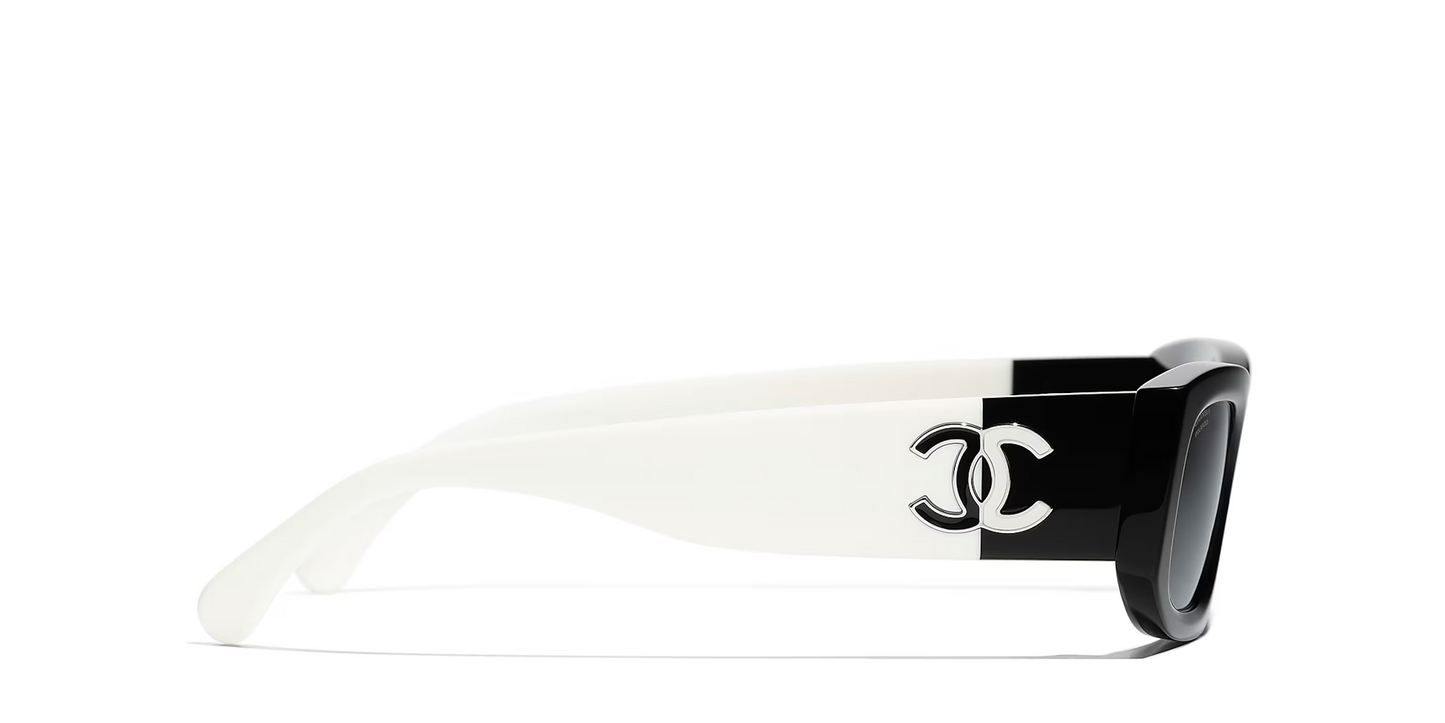 משקפי שמש של שאנל שחור-אפור | CHANEL Rectangular glasses CH5525 Black-Grey