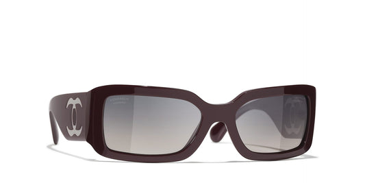משקפי שמש של שאנל סגול-אפור | CHANEL Rectangular glasses CH5526 Purple-Grey