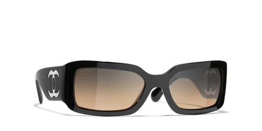 משקפי שמש של שאנל שחור-אפור | CHANEL Rectangular glasses CH5526 Black-Grey