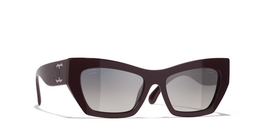 משקפי שמש של שאנל סגול-אפור | CHANEL Cat eye glasses CH5527 Purple-Grey