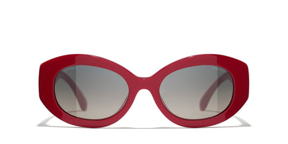 משקפי שמש של שאנל אדום-אפור | CHANEL Oval glasses CH5528 Red-Grey