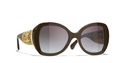 משקפי שמש של שאנל חום-אפור | CHANEL Butterfly Sunglasses CH5531 Brown-Grey