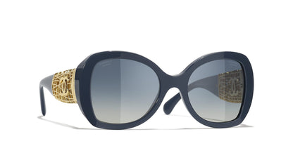 Chanel Blue-Blue Sunglasses | CHANEL Butterfly Sunglasses CH5531 Blue-Blue