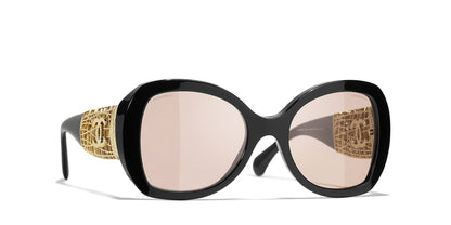 משקפי שמש של שאנל שחור-חום | CHANEL Butterfly Sunglasses CH5531 Black-Brown