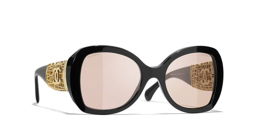 משקפי שמש של שאנל שחור-חום | CHANEL Butterfly Sunglasses CH5531 Black-Brown
