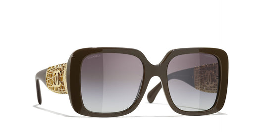 משקפי שמש של שאנל חום-אפור | CHANEL Square Sunglasses CH5532 Brown-Grey