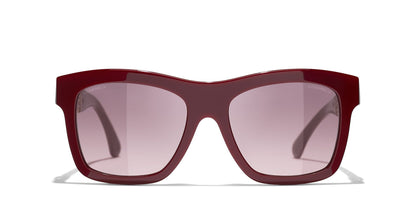 משקפי שמש של שאנל אדום-ורוד | CHANEL Square Sunglasses CH5533 Red-Pink