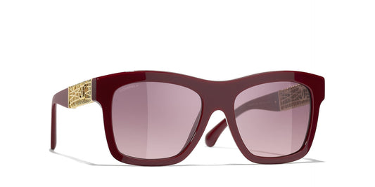 משקפי שמש של שאנל אדום-ורוד | CHANEL Square Sunglasses CH5533 Red-Pink