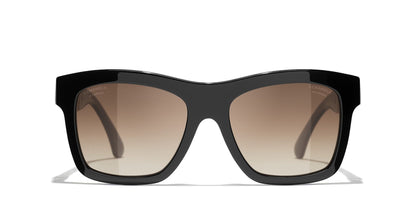 משקפי שמש של שאנל שחור-חום | CHANEL Square Sunglasses CH5533 Black-Brown