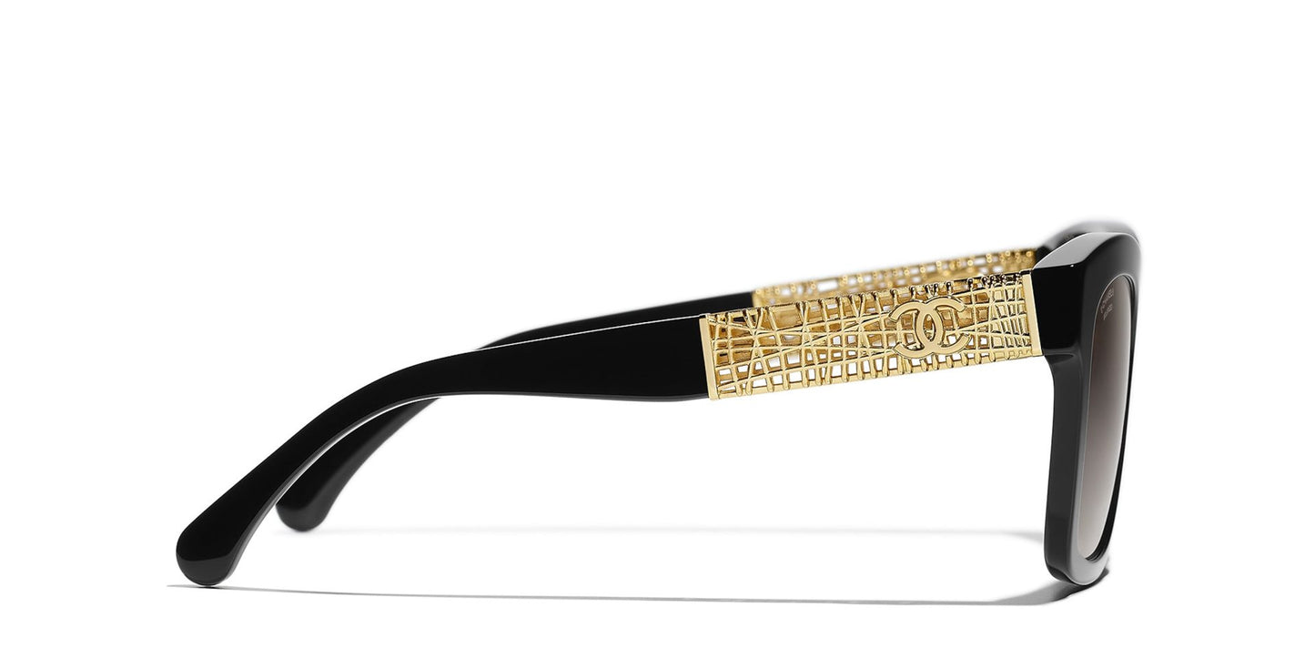משקפי שמש של שאנל שחור-חום | CHANEL Square Sunglasses CH5533 Black-Brown
