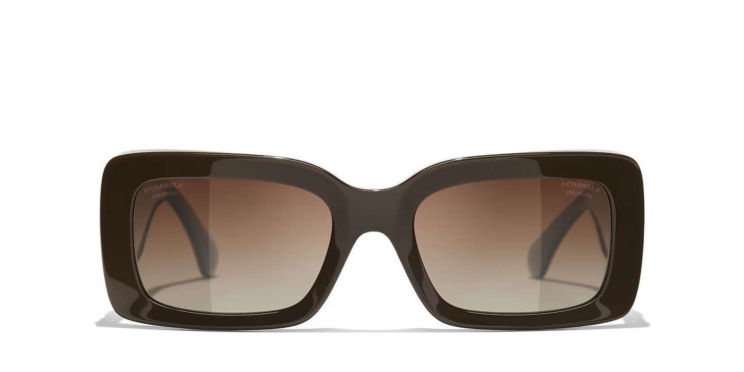 משקפי שמש של שאנל חום-חום | CHANEL Rectangle Sunglasses CH5534 Brown-Brown