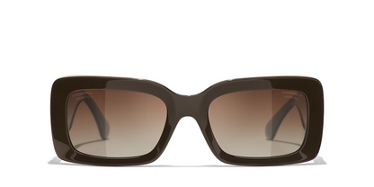 משקפי שמש של שאנל חום-חום | CHANEL Rectangle Sunglasses CH5534 Brown-Brown