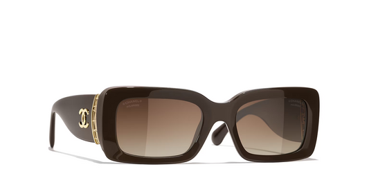 משקפי שמש של שאנל חום-חום | CHANEL Rectangle Sunglasses CH5534 Brown-Brown