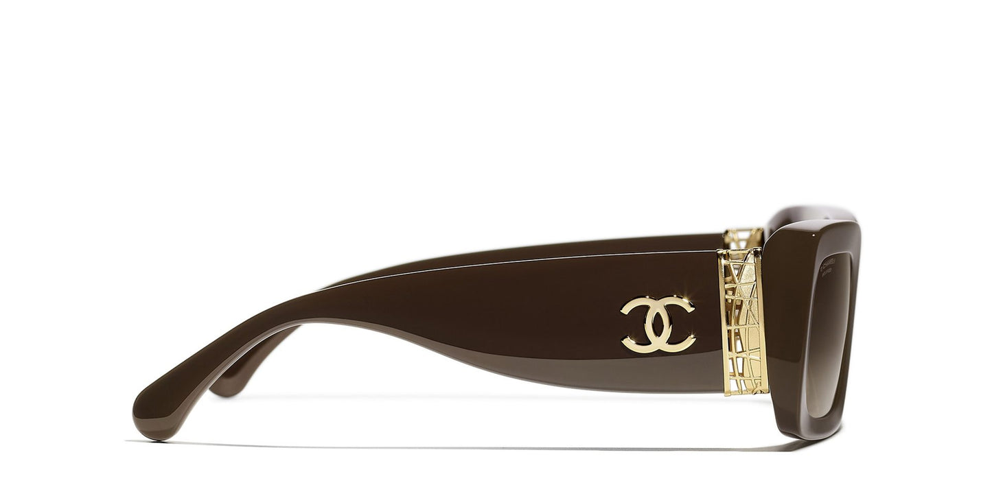 משקפי שמש של שאנל חום-חום | CHANEL Rectangle Sunglasses CH5534 Brown-Brown