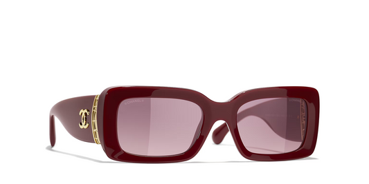 משקפי שמש של שאנל אדום-ורוד | CHANEL Rectangle Sunglasses CH5534 Red-Pink
