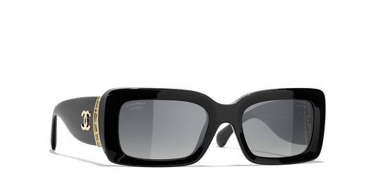 משקפי שמש של שאנל שחור-אפור | CHANEL Rectangle Sunglasses CH5534 Black-Grey