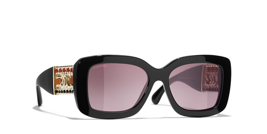 משקפי שמש של שאנל שחור-אדום | CHANEL Square glasses CH5535Q Black-Red