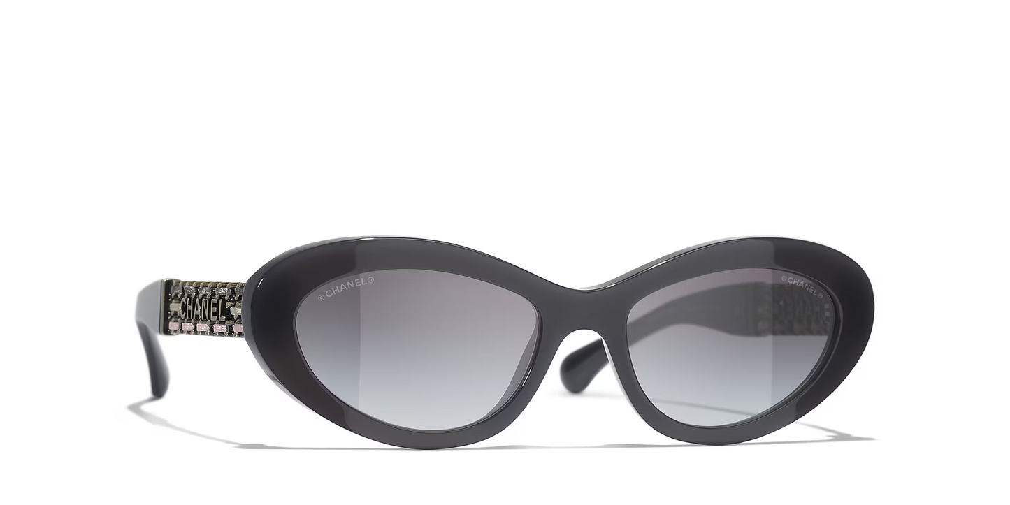 משקפי שמש של שאנל אפור-אפור | CHANEL Cat Eye Glasses CH5538Q Grey-Grey