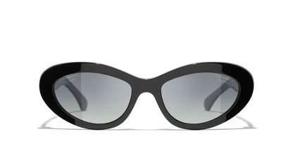 משקפי שמש של שאנל שחור-אפור | CHANEL Cat Eye Glasses CH5538Q Black-Grey