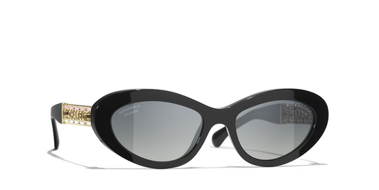 משקפי שמש של שאנל שחור-אפור | CHANEL Cat Eye Glasses CH5538Q Black-Grey
