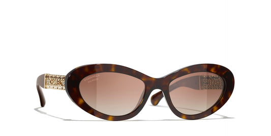 משקפי שמש של שאנל חום-חום | CHANEL Cat Eye Glasses CH5538Q Brown-Brown