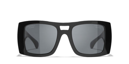 משקפי שמש של שאנל שחור-אפור | CHANEL Square glasses CH5539 Black-Grey