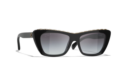 משקפי שמש של שאנל שחור-אפור | CHANEL Butterfly glasses CH5540 Black-Grey