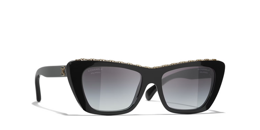 משקפי שמש של שאנל שחור-אפור | CHANEL Butterfly glasses CH5540 Black-Grey