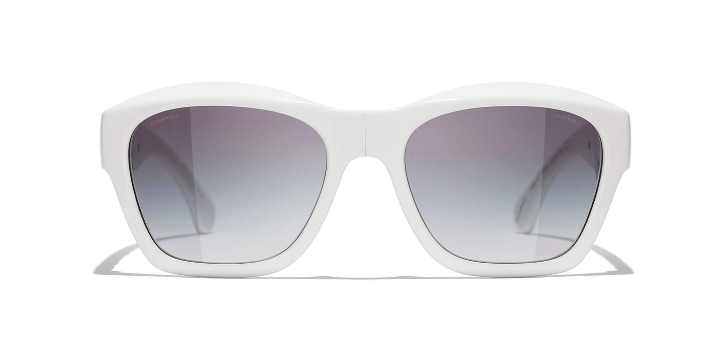 משקפי שמש של שאנל לבן-אפור | CHANEL Square Sunglasses CH6055B White-Gray