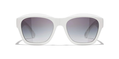 משקפי שמש של שאנל לבן-אפור | CHANEL Square Sunglasses CH6055B White-Gray