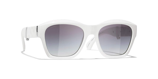 משקפי שמש של שאנל לבן-אפור | CHANEL Square Sunglasses CH6055B White-Gray
