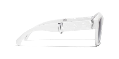 משקפי שמש של שאנל לבן-אפור | CHANEL Square Sunglasses CH6055B White-Gray