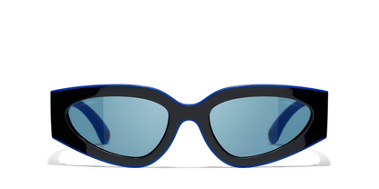 Chanel Cat Eye Sunglasses Black-Blue | CHANEL Cat eye glasses CH6056 Black-Blue