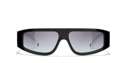 משקפי שמש של שאנל שחור-אפור | CHANEL CH6057 Mask Glasses Black-Grey